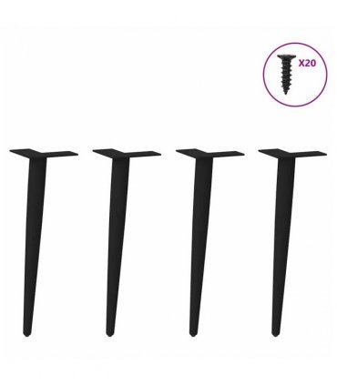 vidaXL Coffee Table Legs Conical Shape 4 pcs Black 42-43 cm Steel