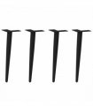vidaXL Coffee Table Legs Conical Shape 4 pcs Black 30-31 cm Steel