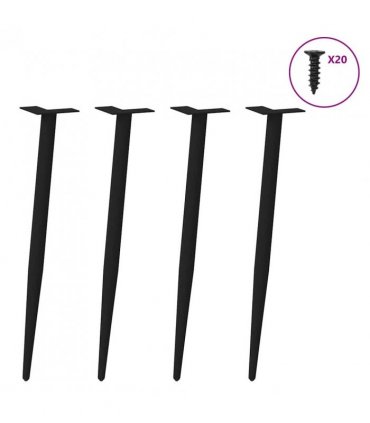 vidaXL Console Table Legs Conical Shape 4 pcs Black 72-73 cm Steel