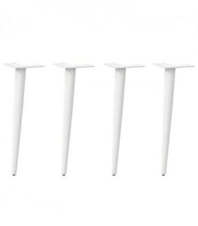 vidaXL Coffee Table Legs Conical Shape 4 pcs White 30-31 cm Steel