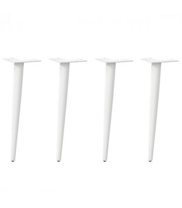 vidaXL Coffee Table Legs Conical Shape 4 pcs White 30-31 cm Steel