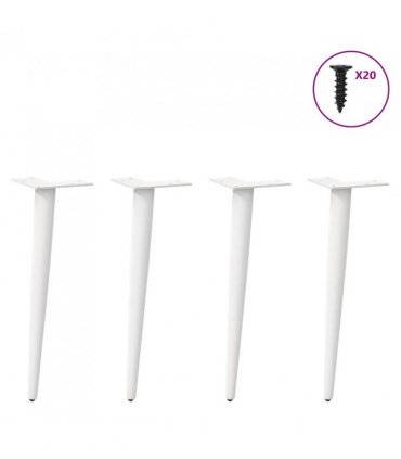 vidaXL Coffee Table Legs Conical Shape 4 pcs White 30-31 cm Steel