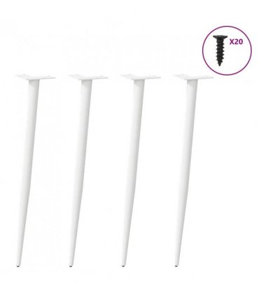 vidaXL Console Table Legs Conical Shape 4 pcs White 72-73 cm Steel