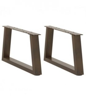 vidaXL Coffee Table Legs V-Shape 2 pcs Natural Steel 70x(30-31.3) cm Steel — Size: 70 x (30-31.3) cm