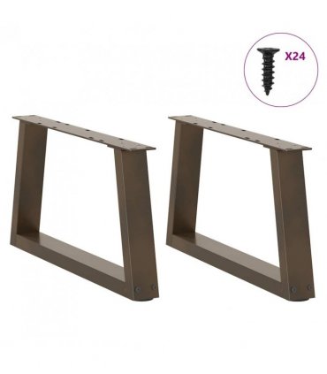 vidaXL Coffee Table Legs V-Shape 2 pcs Natural Steel 70x(30-31.3) cm Steel — Size: 70 x (30-31.3) cm