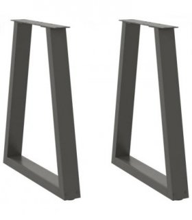vidaXL Dining Table Legs V-Shape 2 pcs Anthracite 60x(72-73.3) cm Steel — Size: 60 x (72-73.3) cm
