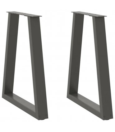 vidaXL Dining Table Legs V-Shape 2 pcs Anthracite 60x(72-73.3) cm Steel — Size: 60 x (72-73.3) cm