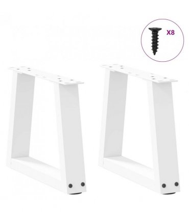 vidaXL Coffee Table Legs V-Shape 2 pcs White 30x(30-31.3) cm Steel — Size: 30 x (30-31.3) cm