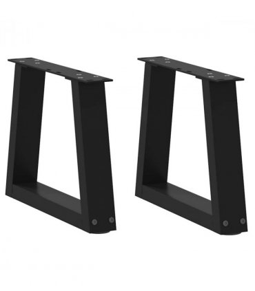 vidaXL Coffee Table Legs V-Shape 2 pcs Black 30x(30-31.3) cm Steel — Size: 30 x (30-31.3) cm