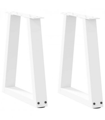 vidaXL Coffee Table Legs V-Shape 2 pcs White 28x(42-43.3) cm Steel — Size: 28 x (42-43.3) cm