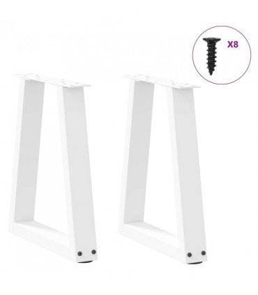 vidaXL Coffee Table Legs V-Shape 2 pcs White 28x(42-43.3) cm Steel — Size: 28 x (42-43.3) cm