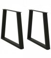 vidaXL Dining Table Leg | Set of 2 | Black | Powder-coated steel | Standard — Size: 80 x (72-73.3) cm