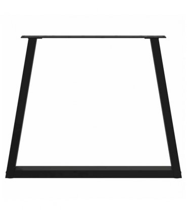 vidaXL Dining Table Leg | Set of 2 | Black | Powder-coated steel | Standard — Size: 80 x (72-73.3) cm