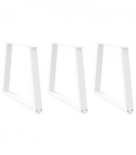 vidaXL Dining Table Legs V-Shape 3 pcs White 80x(72-73.3) cm Steel — Size: 80 x (72-73.3) cm