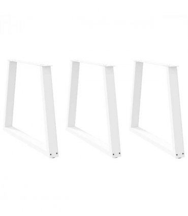 vidaXL Dining Table Legs V-Shape 3 pcs White 80x(72-73.3) cm Steel — Size: 80 x (72-73.3) cm