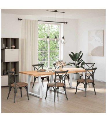 vidaXL Dining Table Legs V-Shape 3 pcs White 80x(72-73.3) cm Steel — Size: 80 x (72-73.3) cm
