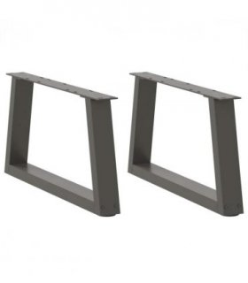 vidaXL Coffee Table Legs V-Shape 2 pcs Anthracite 50x(30-31.3) cm Steel — Size: 50 x (30-31.3) cm