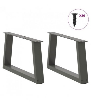 vidaXL Coffee Table Legs V-Shape 2 pcs Anthracite 50x(30-31.3) cm Steel — Size: 50 x (30-31.3) cm
