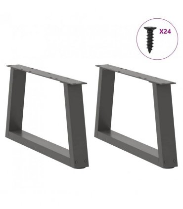 vidaXL Coffee Table Legs V-Shape 2 pcs Anthracite 70x(30-31.3) cm Steel — Size: 70 x (30-31.3) cm