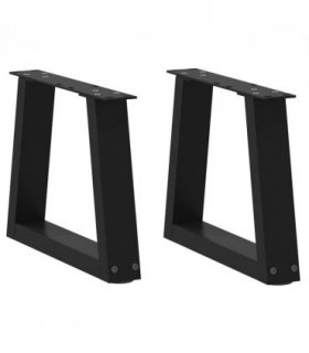 vidaXL Coffee Table Legs V-Shape 2 pcs Black 40x(30-31.3) cm Steel — Size: 40 x (30-31.3) cm