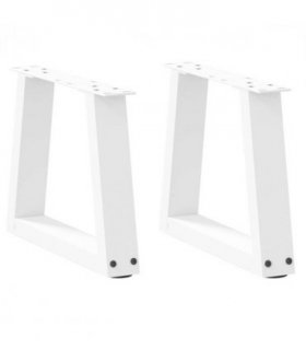 vidaXL Coffee Table Legs V-Shape 2 pcs White 40x(30-31.3) cm Steel — Size: 40 x (30-31.3) cm