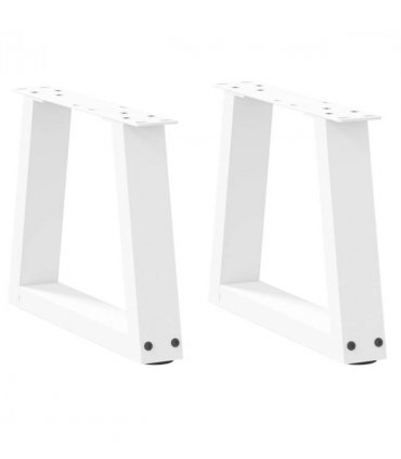 vidaXL Coffee Table Legs V-Shape 2 pcs White 40x(30-31.3) cm Steel — Size: 40 x (30-31.3) cm