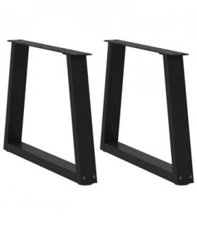 vidaXL Coffee Table Legs V-Shape 2 pcs Black 70x(42-43.3) cm Steel — Size: 70 x (42-43.3) cm