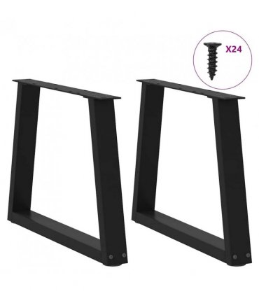 vidaXL Coffee Table Legs V-Shape 2 pcs Black 70x(42-43.3) cm Steel — Size: 70 x (42-43.3) cm