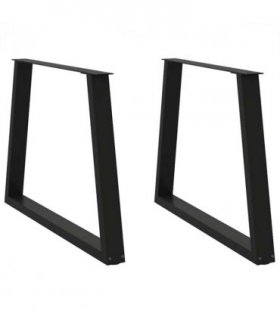 vidaXL Dining Table Legs V-Shape 2 pcs Black 90x(72-73.3) cm Steel — Size: 90 x (72-73.3) cm