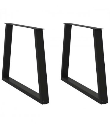vidaXL Dining Table Legs V-Shape 2 pcs Black 90x(72-73.3) cm Steel — Size: 90 x (72-73.3) cm