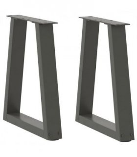 vidaXL Coffee Table Legs V-Shape 2 pcs Anthracite 28x(42-43.3) cm Steel — Size: 28 x (42-43.3) cm