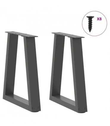 vidaXL Coffee Table Legs V-Shape 2 pcs Anthracite 28x(42-43.3) cm Steel — Size: 28 x (42-43.3) cm
