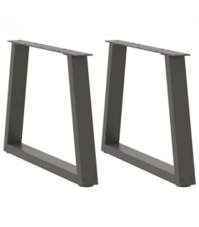 vidaXL Coffee Table Legs V-Shape 2 pcs Anthracite 50x(42-43.3) cm Steel — Size: 50 x (42-43.3) cm