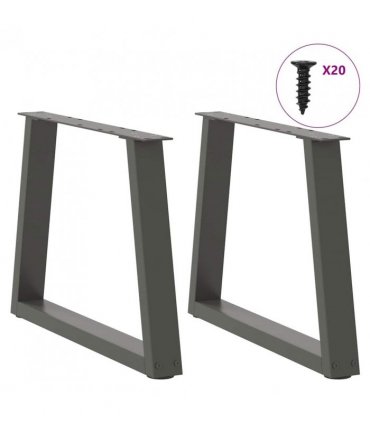 vidaXL Coffee Table Legs V-Shape 2 pcs Anthracite 50x(42-43.3) cm Steel — Size: 50 x (42-43.3) cm