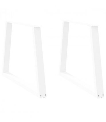 vidaXL Dining Table Legs V-Shape 2 pcs White 90x(72-73.3) cm Steel — Size: 90 x (72-73.3) cm