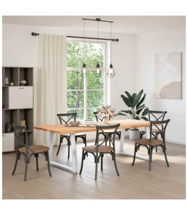 vidaXL Dining Table Legs V-Shape 2 pcs White 90x(72-73.3) cm Steel — Size: 90 x (72-73.3) cm