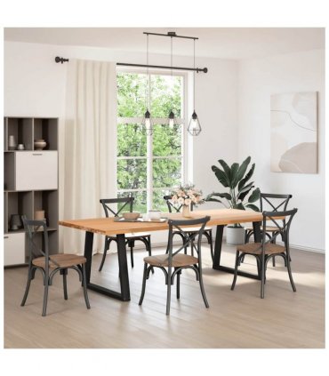 vidaXL Dining Table Leg | Set of 2 | Black | Powder-coated steel — Size: 70 x (72-73.3) cm