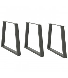 vidaXL Dining Table Legs V-Shape 3 pcs Anthracite 80x(72-73.3) cm Steel — Size: 80 x (72-73.3) cm