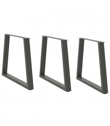 vidaXL Dining Table Legs V-Shape 3 pcs Anthracite 80x(72-73.3) cm Steel — Size: 80 x (72-73.3) cm