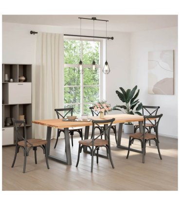 vidaXL Dining Table Legs V-Shape 3 pcs Anthracite 80x(72-73.3) cm Steel — Size: 80 x (72-73.3) cm