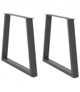 vidaXL Dining Table Legs V-Shape 2 pcs Anthracite 70x(72-73.3) cm Steel — Size: 70 x (72-73.3) cm