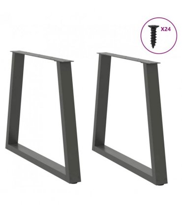 vidaXL Dining Table Legs V-Shape 2 pcs Anthracite 70x(72-73.3) cm Steel — Size: 70 x (72-73.3) cm