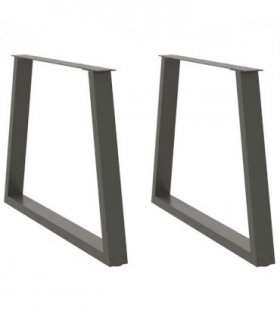 vidaXL Dining Table Legs V-Shape 2 pcs Anthracite 90x(72-73.3) cm Steel — Size: 90 x (72-73.3) cm