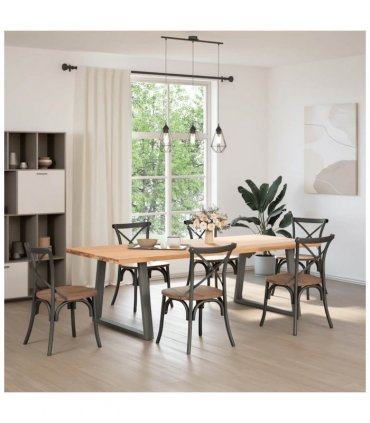 vidaXL Dining Table Legs V-Shape 2 pcs Anthracite 90x(72-73.3) cm Steel — Size: 90 x (72-73.3) cm