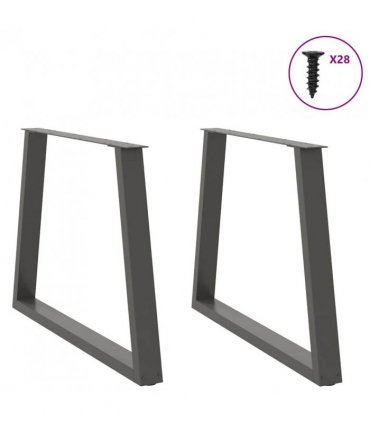 vidaXL Dining Table Legs V-Shape 2 pcs Anthracite 90x(72-73.3) cm Steel — Size: 90 x (72-73.3) cm