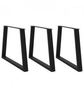 vidaXL Dining Table Legs V-Shape 3 pcs Black 90x(72-73.3) cm Steel — Size: 90 x (72-73.3) cm
