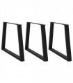 vidaXL Dining Table Legs V-Shape 3 pcs Black 90x(72-73.3) cm Steel — Size: 90 x (72-73.3) cm