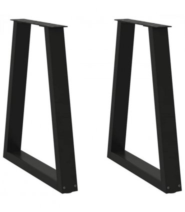 vidaXL Coffee Table Leg | Set of 2 | Black | Steel | 50 x 72 cm — Size: 50 x (72-73.3) cm
