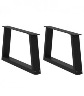 vidaXL Coffee Table Legs V-Shape 2 pcs Black 50x(30-31.3) cm Steel — Size: 50 x (30-31.3) cm