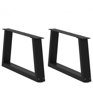 vidaXL Coffee Table Legs V-Shape 2 pcs Black 50x(30-31.3) cm Steel — Size: 50 x (30-31.3) cm